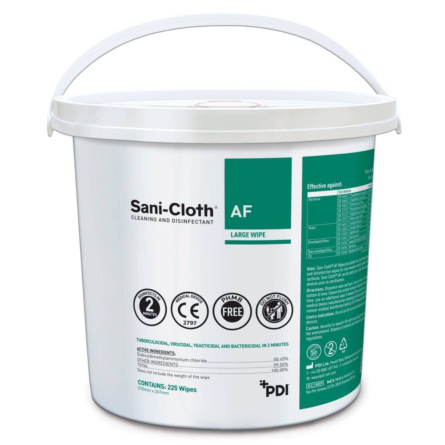 Sani-Cloth AF Eimer mit 225 Tüchern