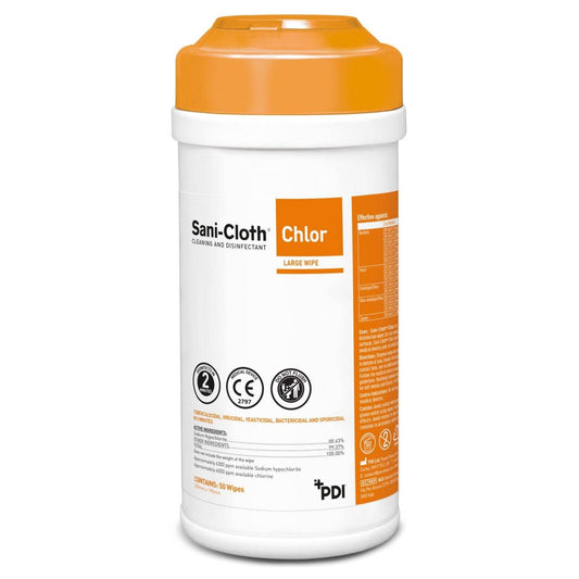 Sani–Cloth Chlor Desinfektionstücher, Tube mit 50 Stück